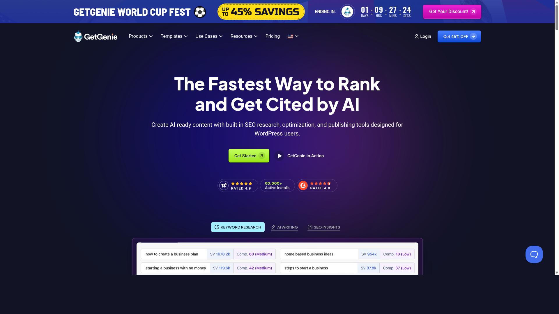 GetGenie website