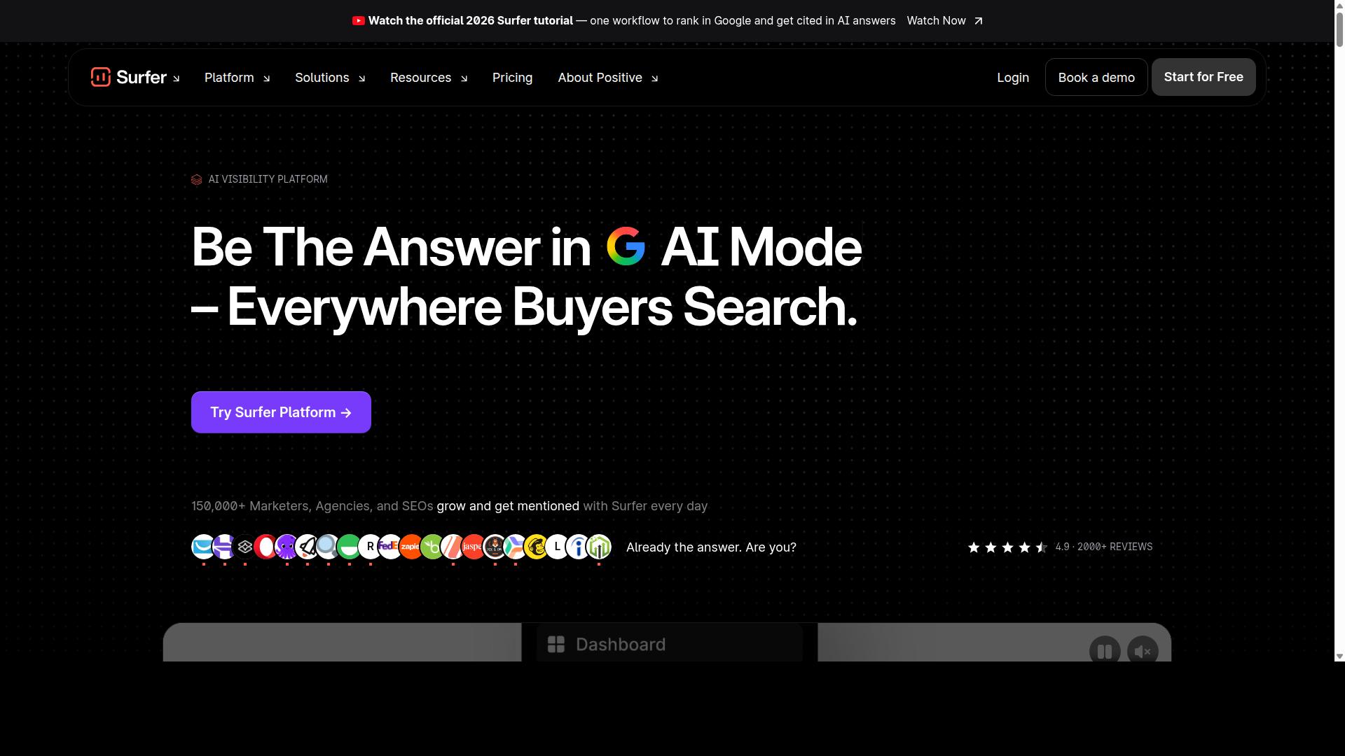 Surfer SEO website